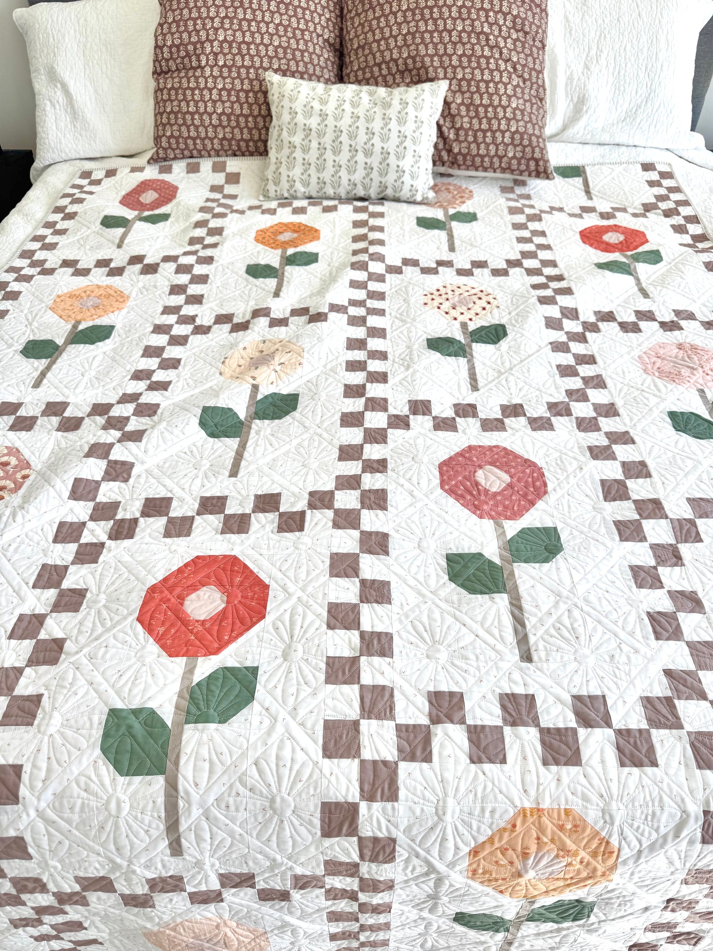 Floral Lane Quilt Pattern-Printed Booklet | Modern Floral Quilt Pattern | Fat Eighth Friendly