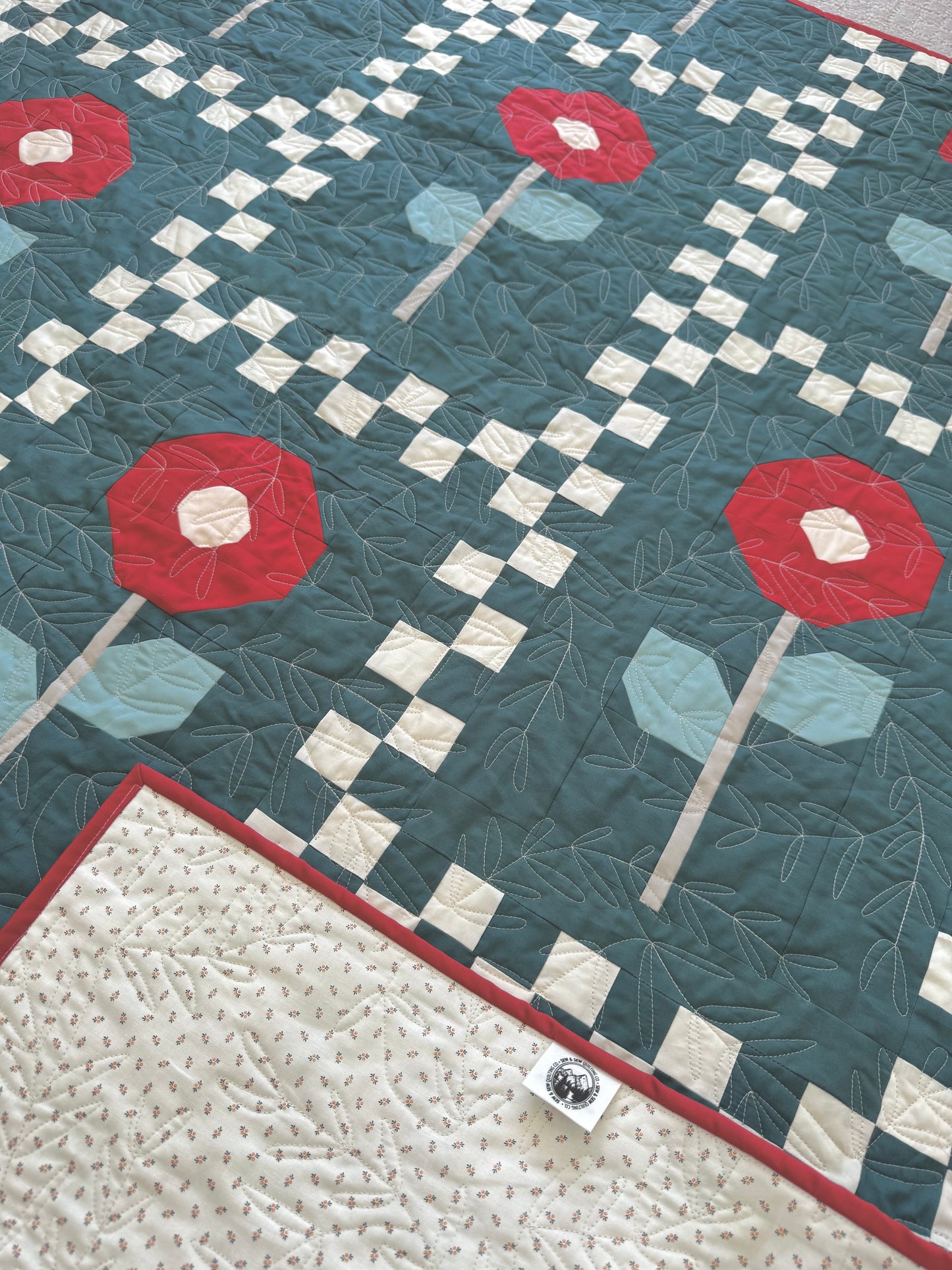 Floral Lane Quilt Pattern-Printed Booklet | Modern Floral Quilt Pattern | Fat Eighth Friendly