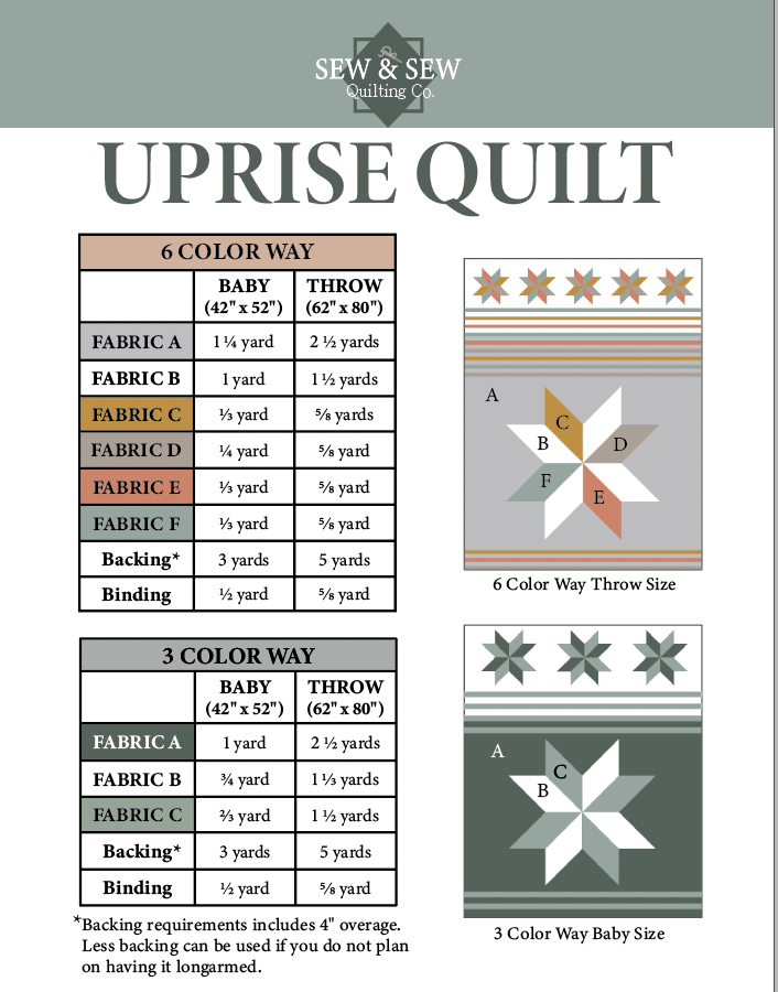 Uprise Quilt Pattern-Paper Pattern